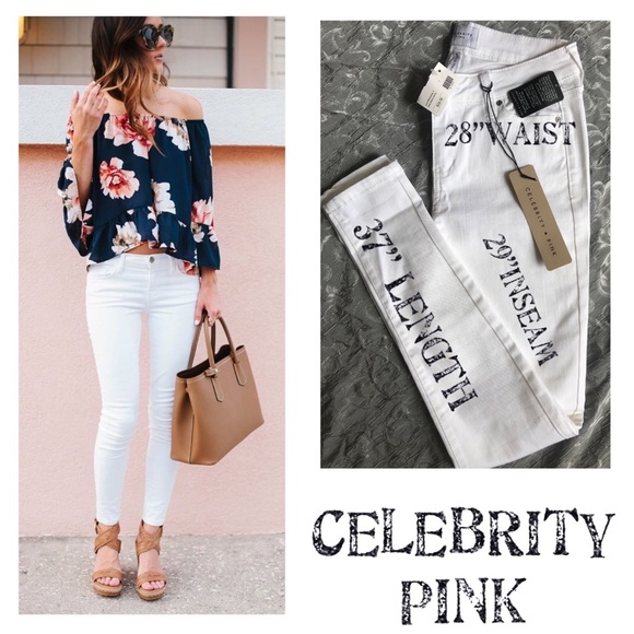 Celebrity Pink Denim - NWT Celebrity Jean Pink Mid Rise Skinny White Jean
